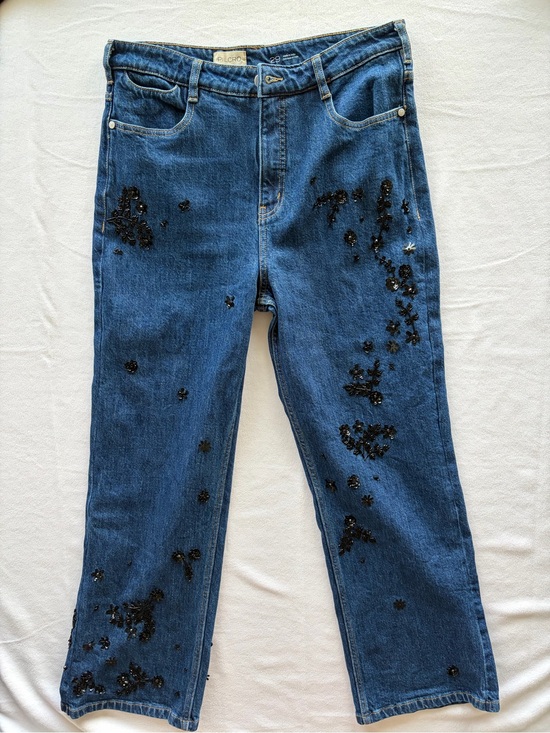 Pilcro Denim - Pilcro Blue Embellished Jeans -‎ Classic Fit